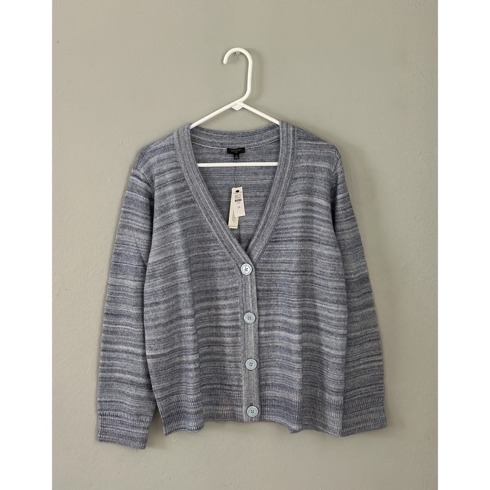 Talbots V-Neck Cardigan Sweater In Space Dye (Blue) Women's Size 2XL/XXL NWT